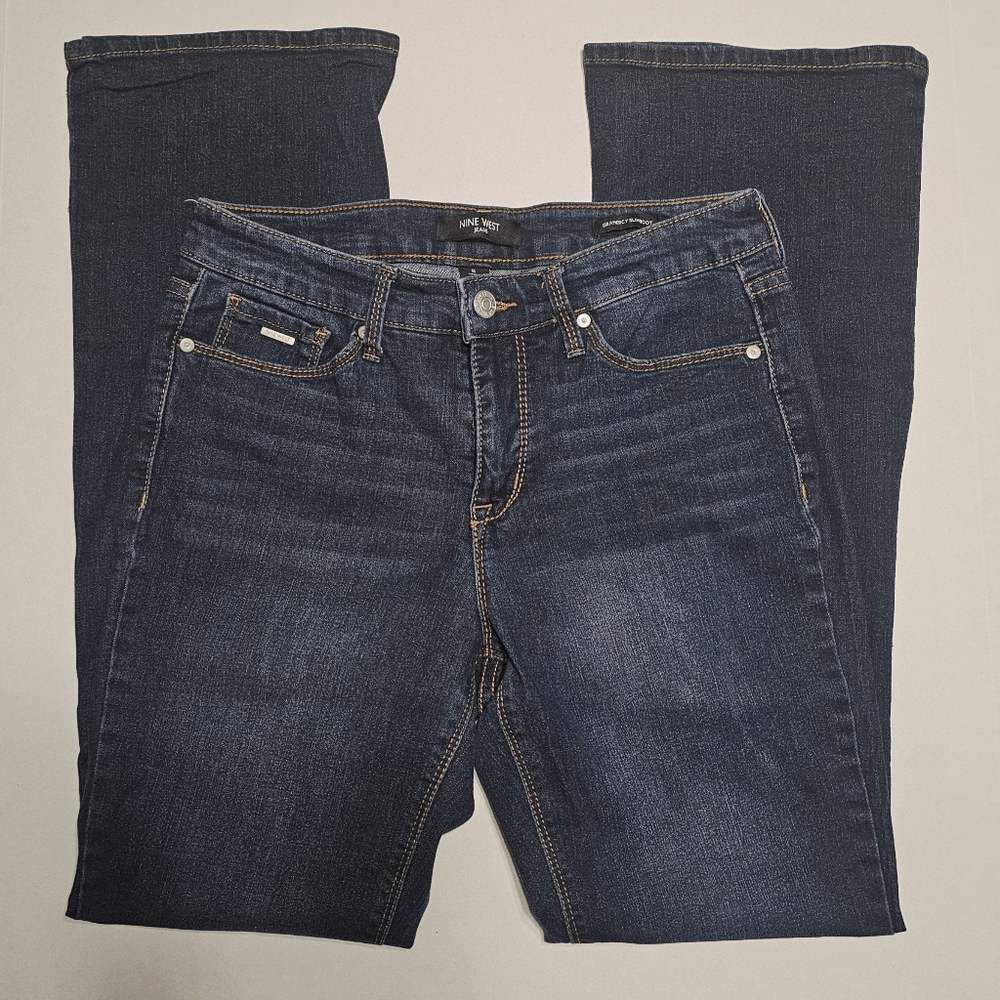 Nine West Blue Boot Cut Jeans with Subtle Fading
